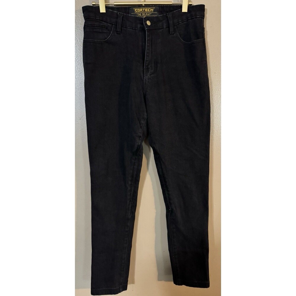 CORTECH The Delray Women's Black Jeans Sz 6 Lined Reach Pocket Riding Moto Style